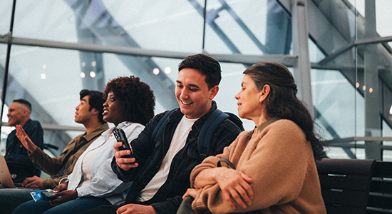 Customers using their Metrolink mobile app.
